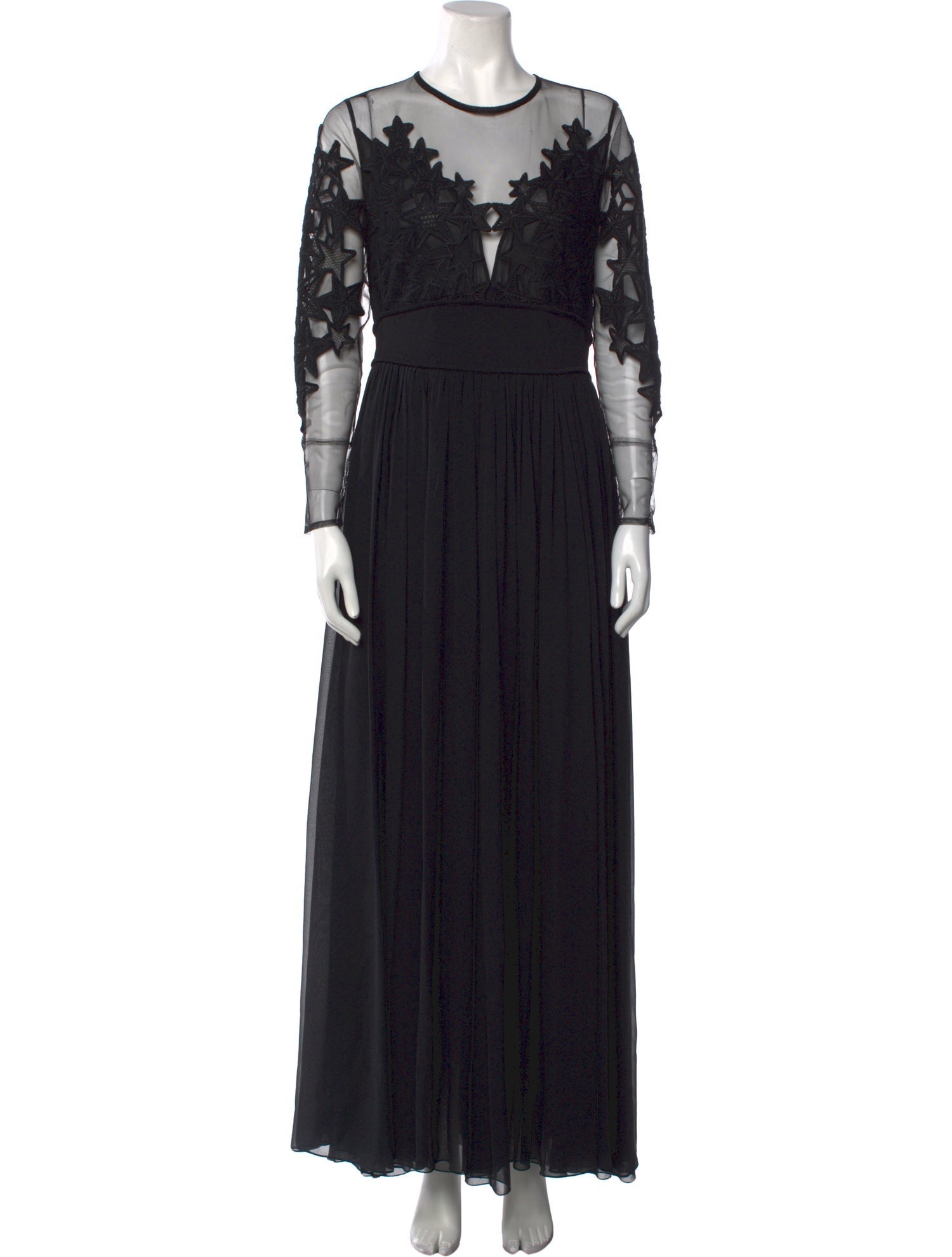 Elie Saab Crew Neck Long Dress