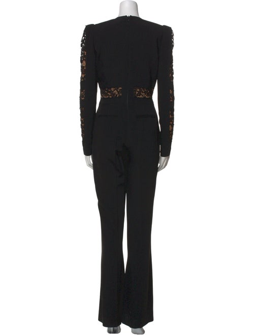 Elie Saab Lace Pattern V-Neck Jumpsuit