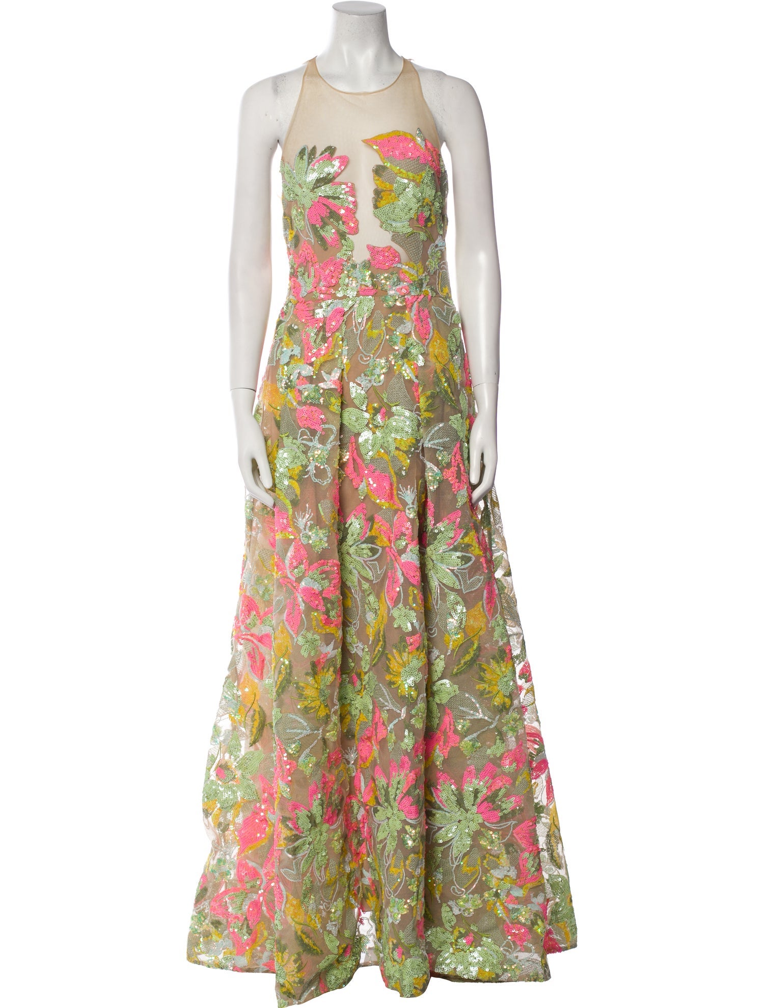 Elie Saab Floral Print Long Dress
