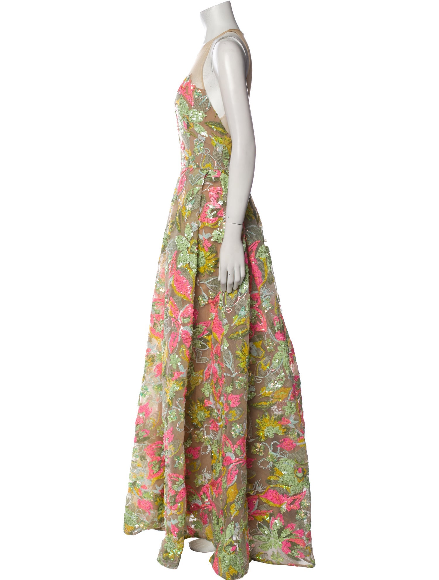 Elie Saab Floral Print Long Dress