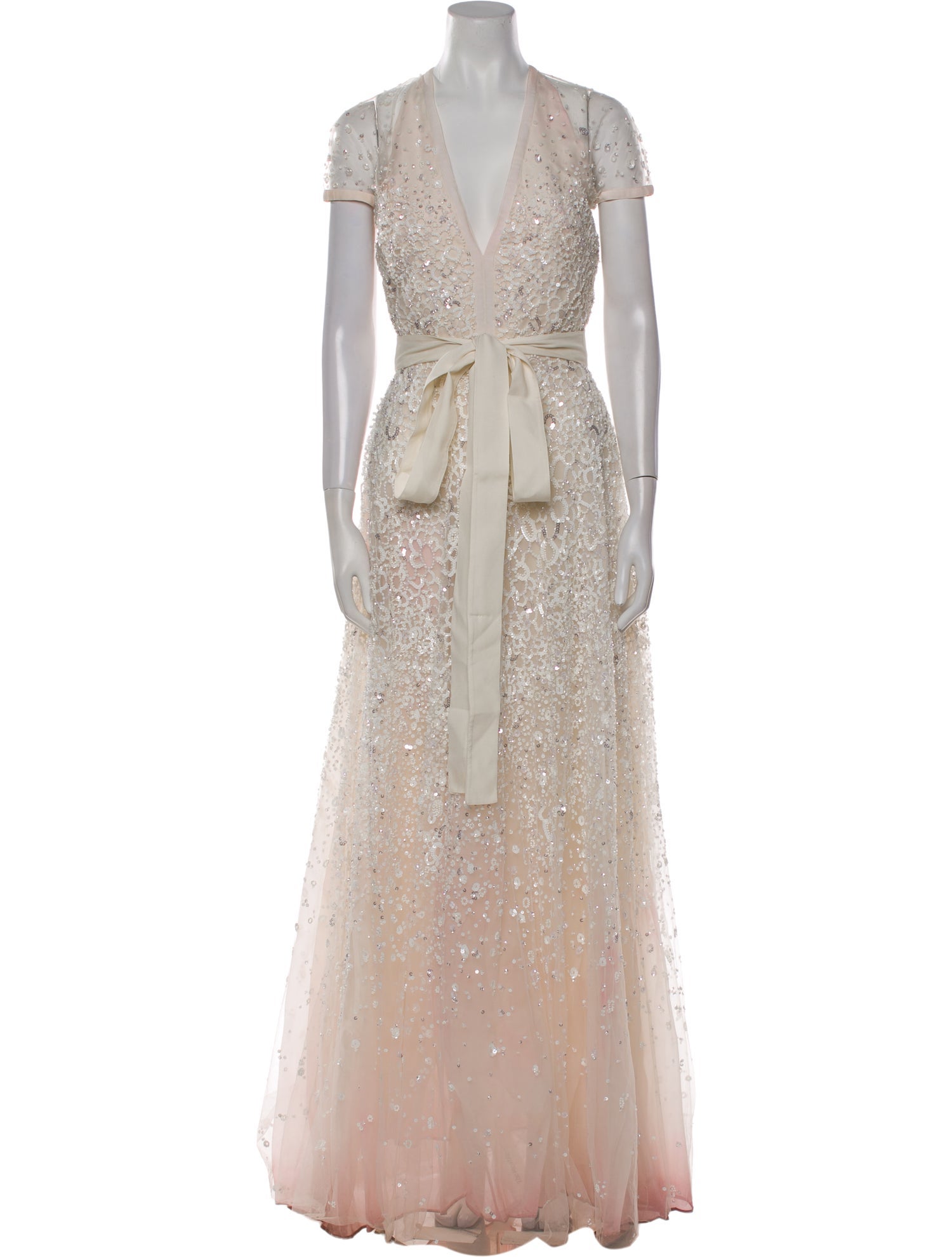 Elie Saab V-Neck Long Dress