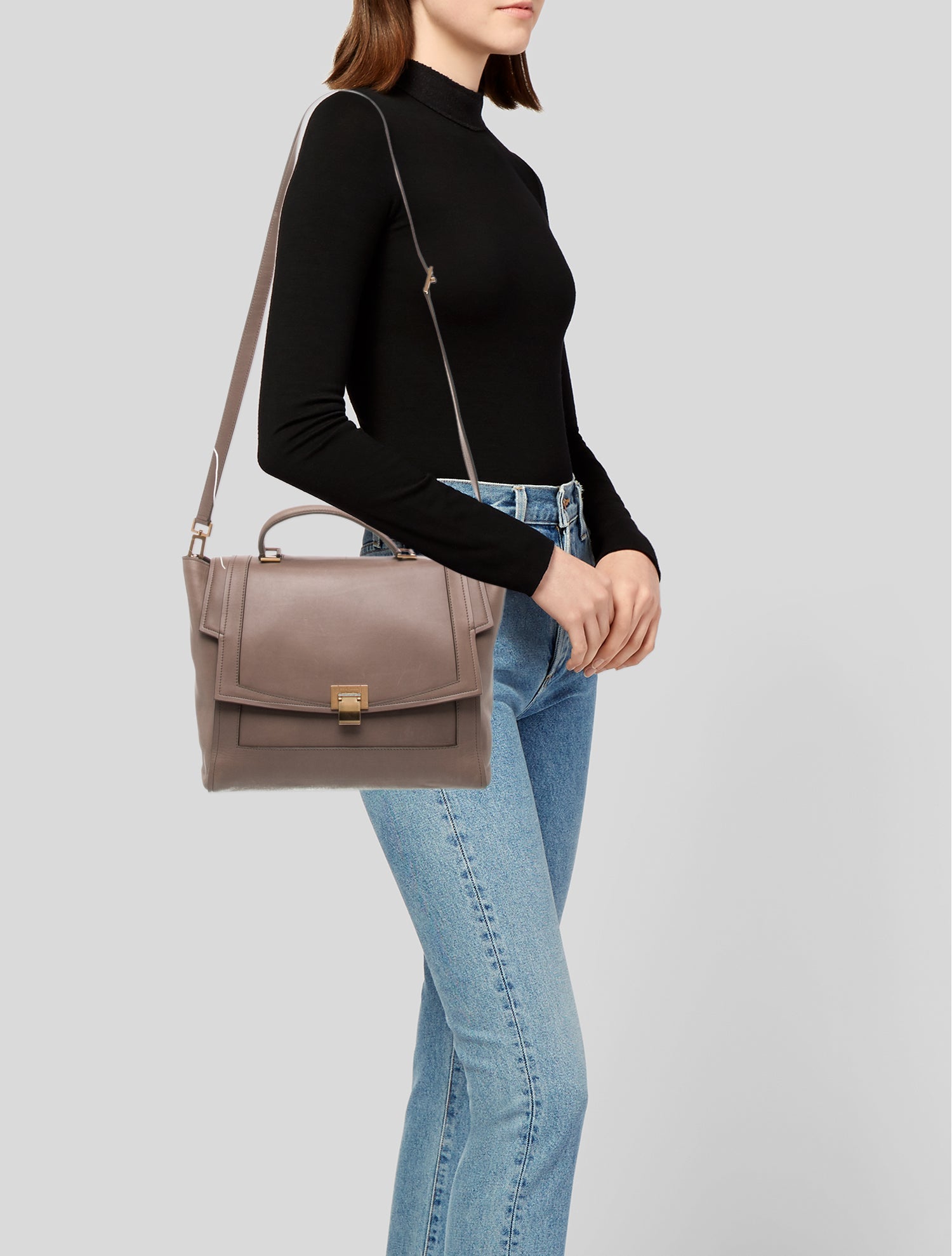 Elie Saab Leather Top Handle Bag