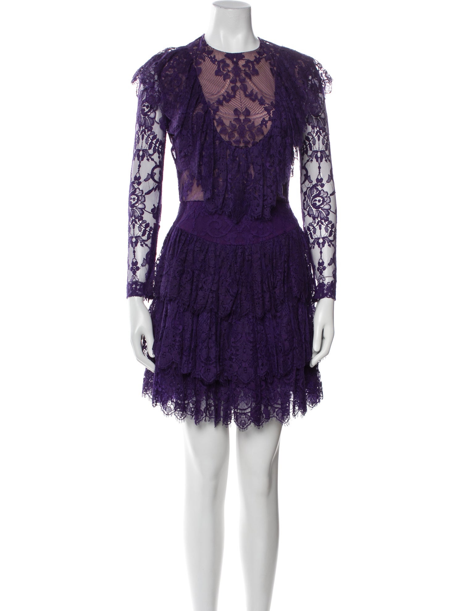 Elie Saab Lace Pattern Mini Dress