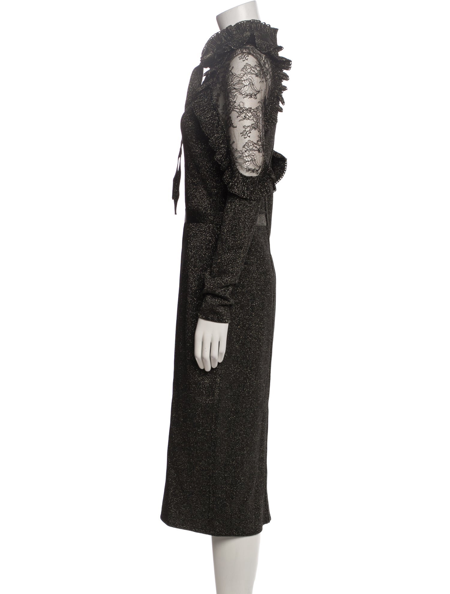 Elie Saab Turtleneck Midi Length Dress