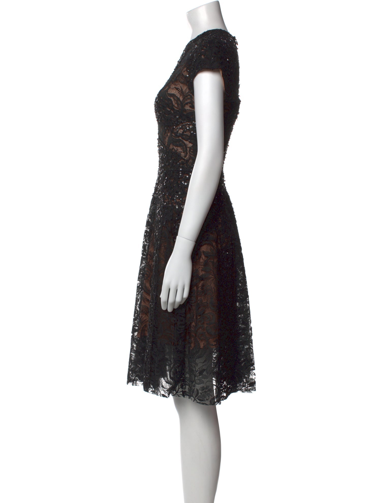 Elie Saab Lace Pattern Knee-Length Dress