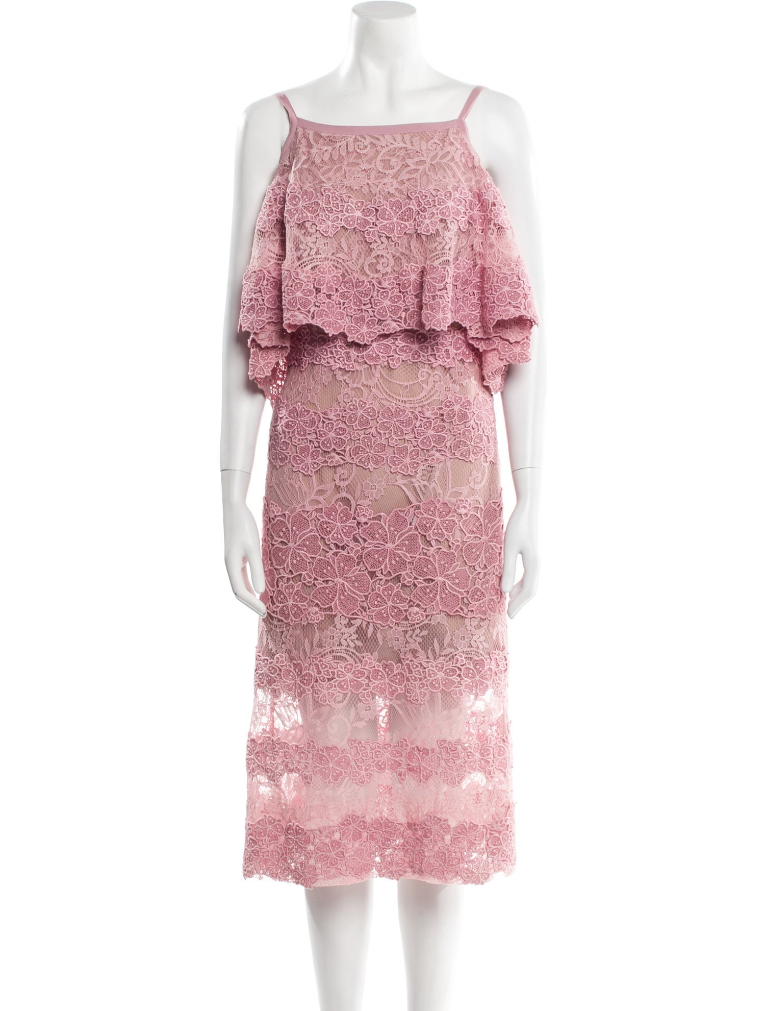 Elie Saab Lace Pattern Midi Length Dress