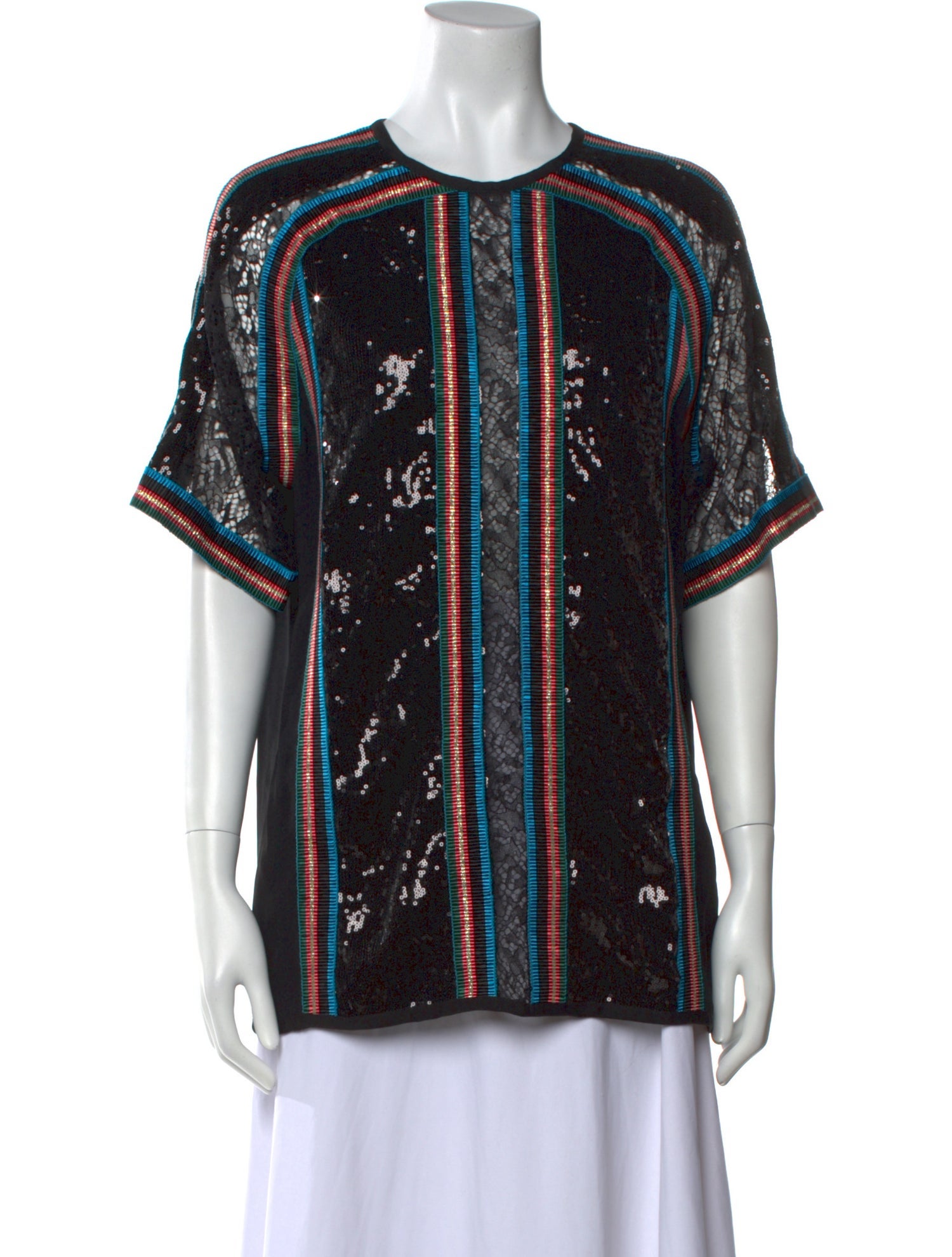 Elie Saab Printed Crew Neck Blouse
