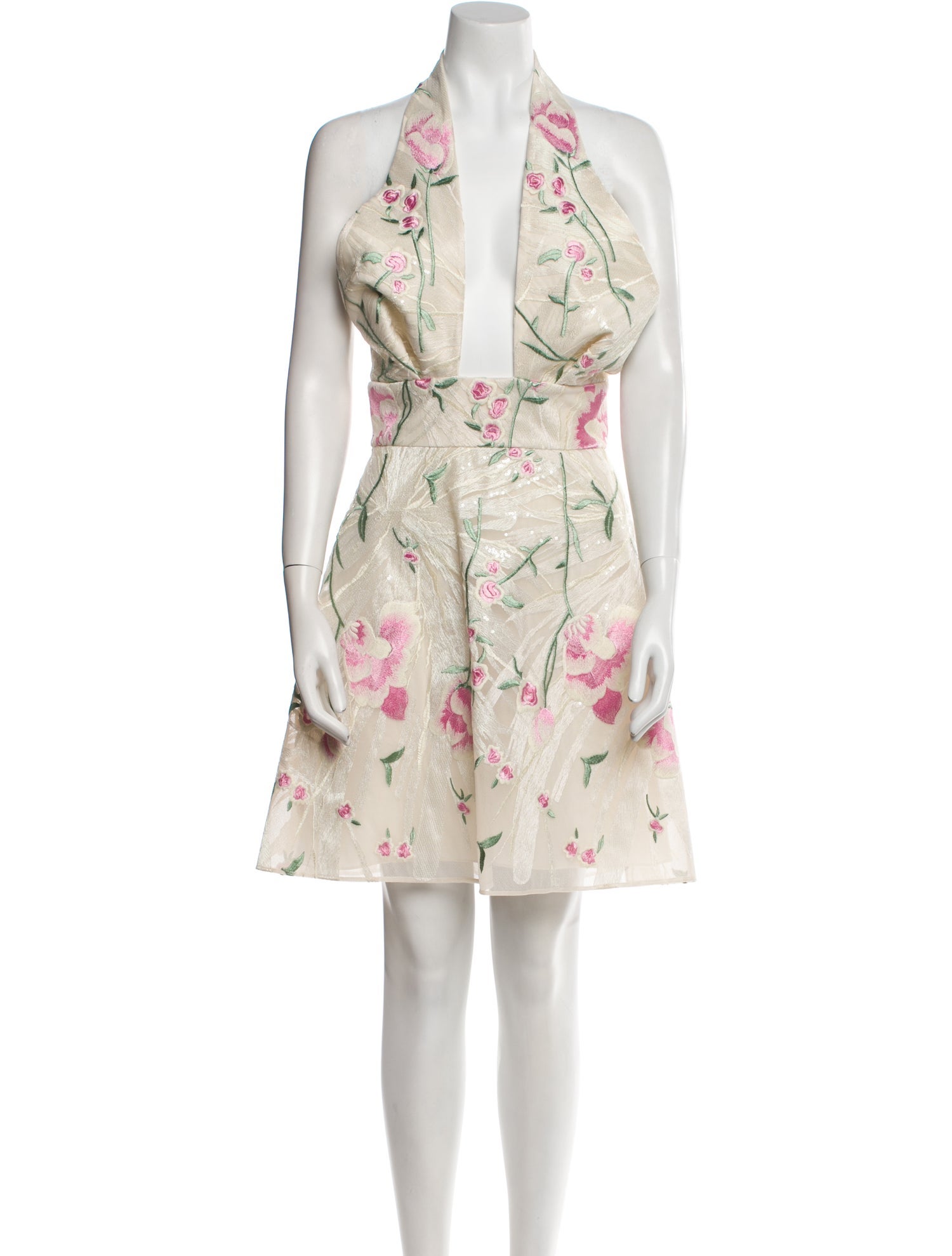 Elie Saab Floral Print Midi Length Dress