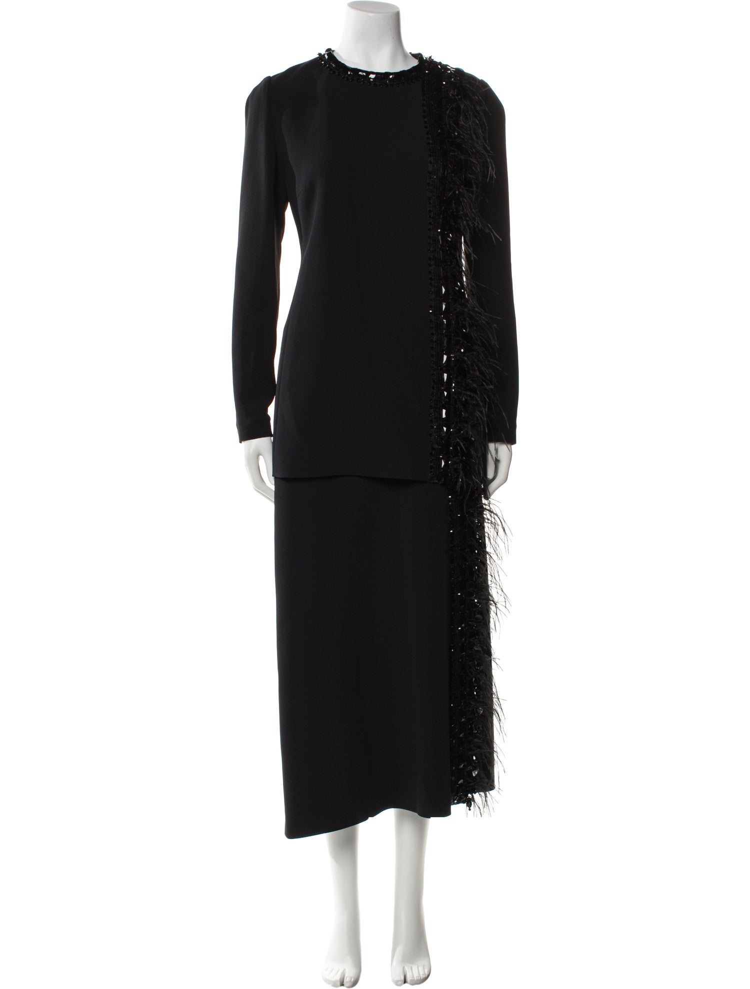 Elie Saab Feather Trim Skirt Set w/ Tags