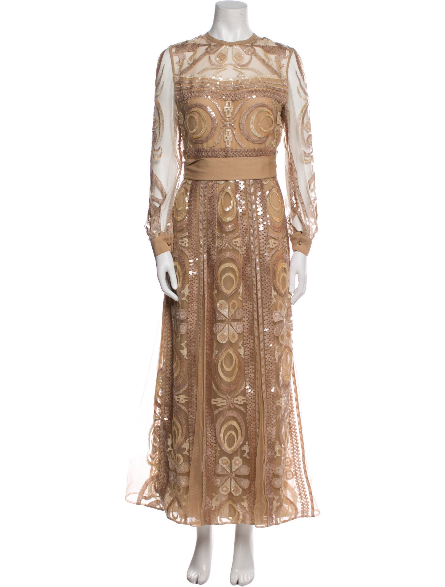 Elie Saab Paisley Print Long Dress
