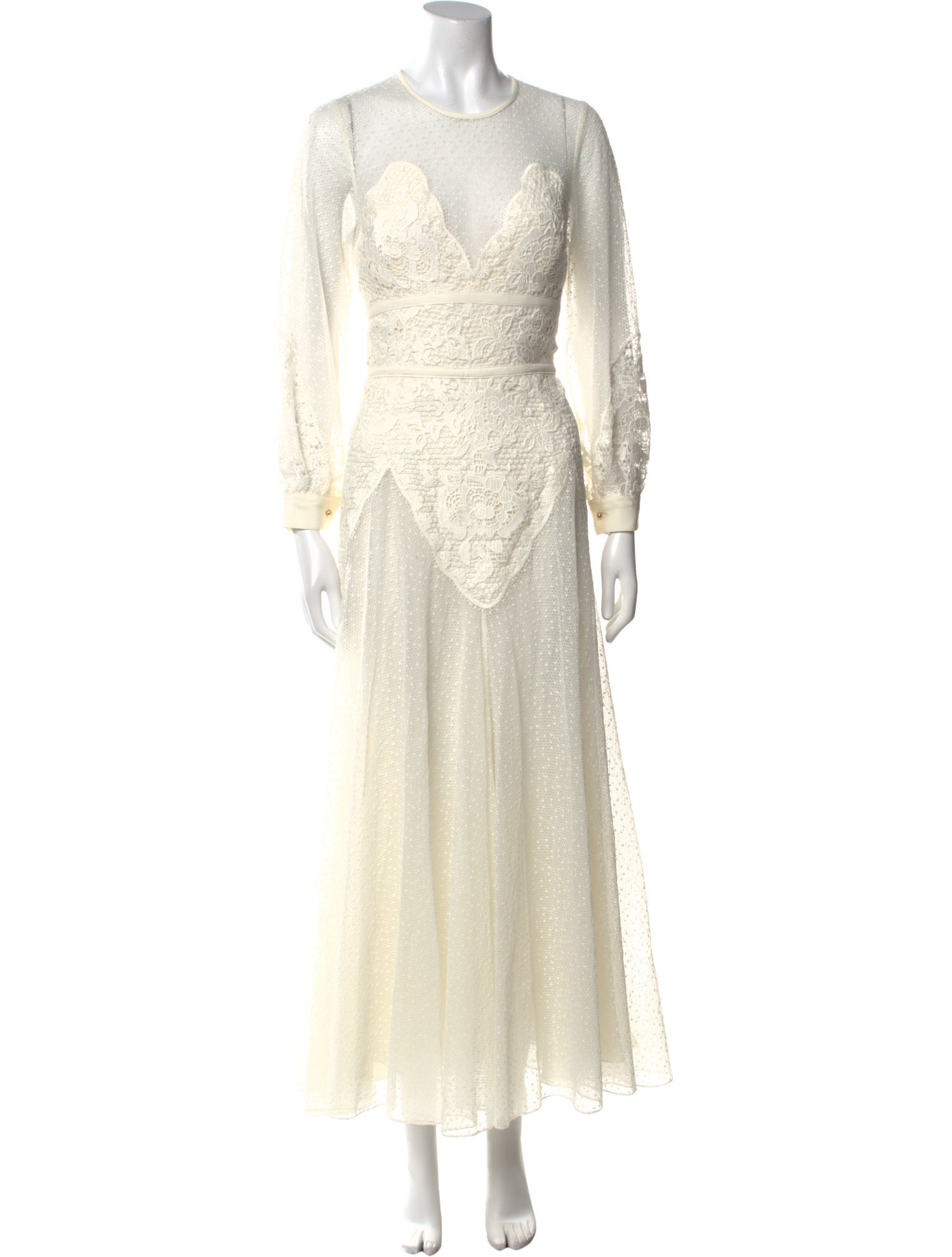 Elie Saab Crew Neck Long Dress