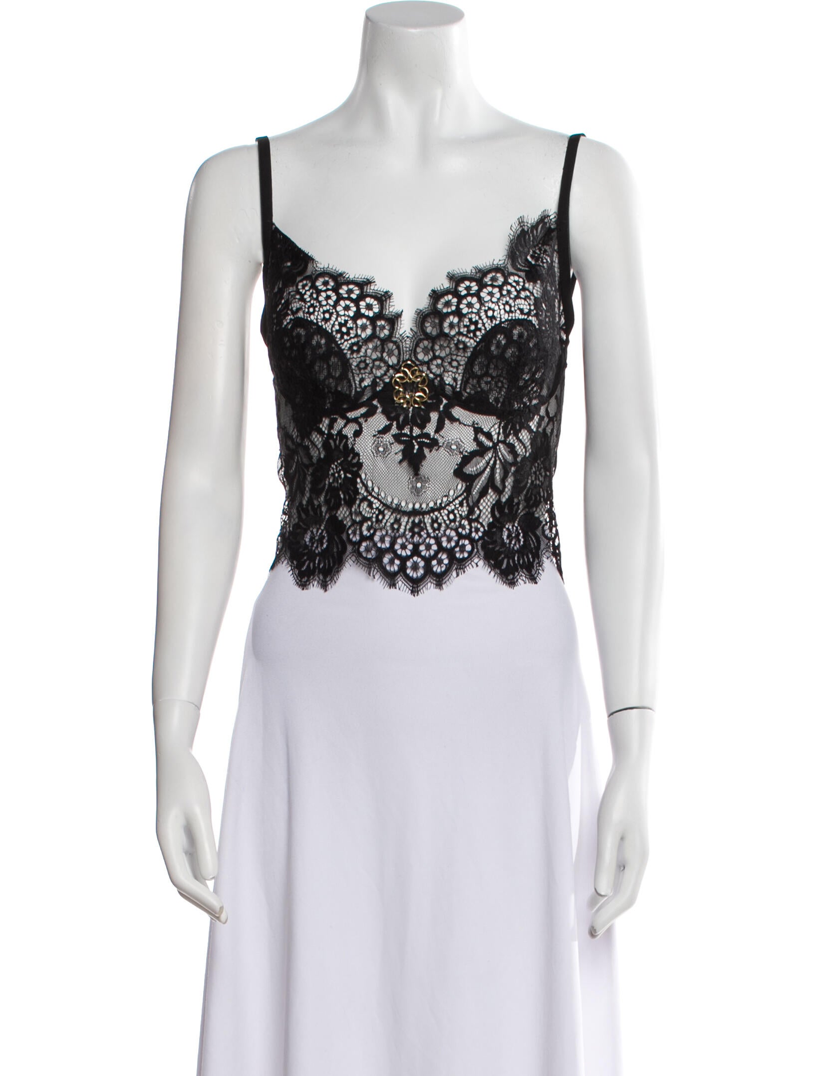 Elie Saab Silk Lace Pattern Crop Top w/ Tags