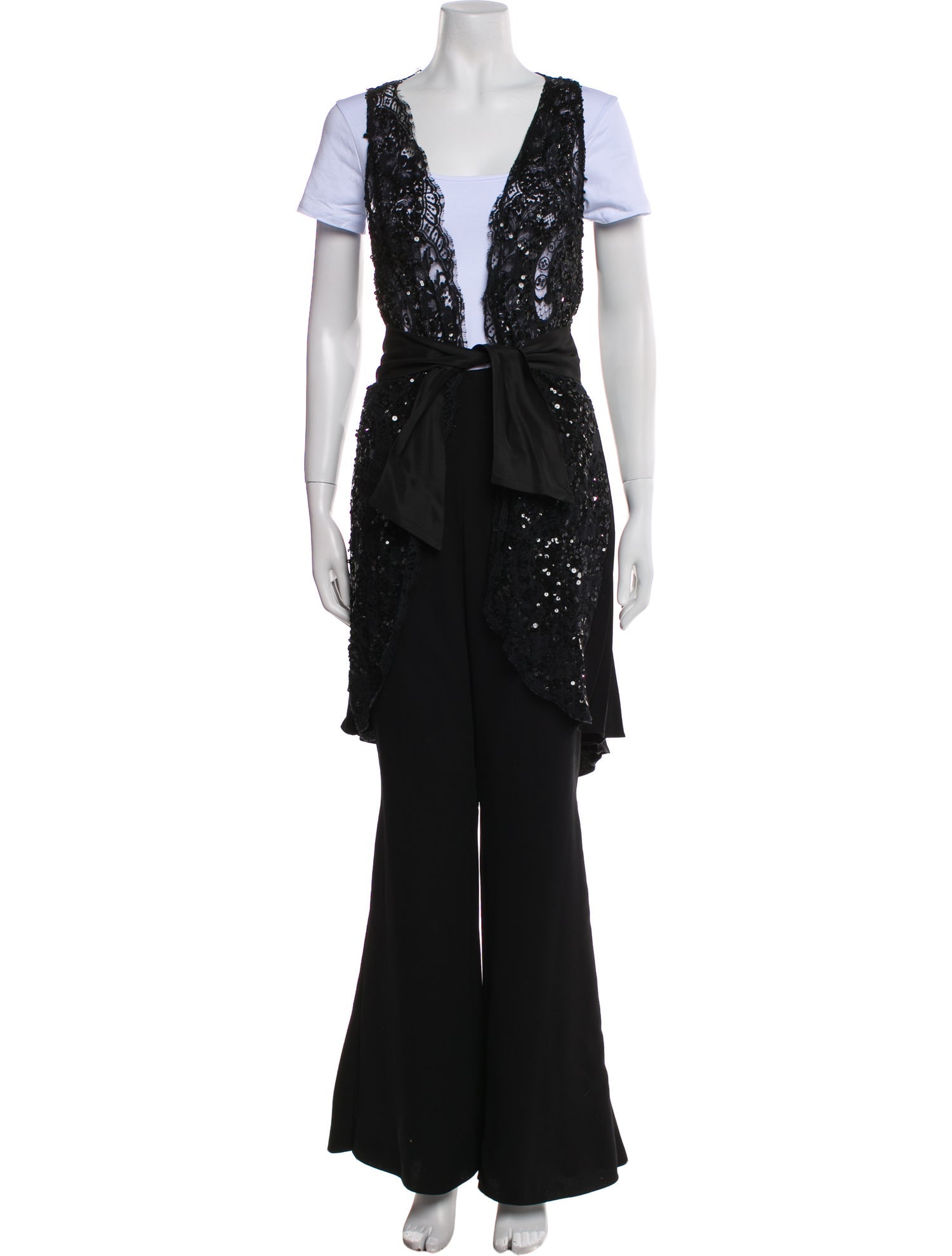Elie Saab Silk Lace Pattern Pant Set