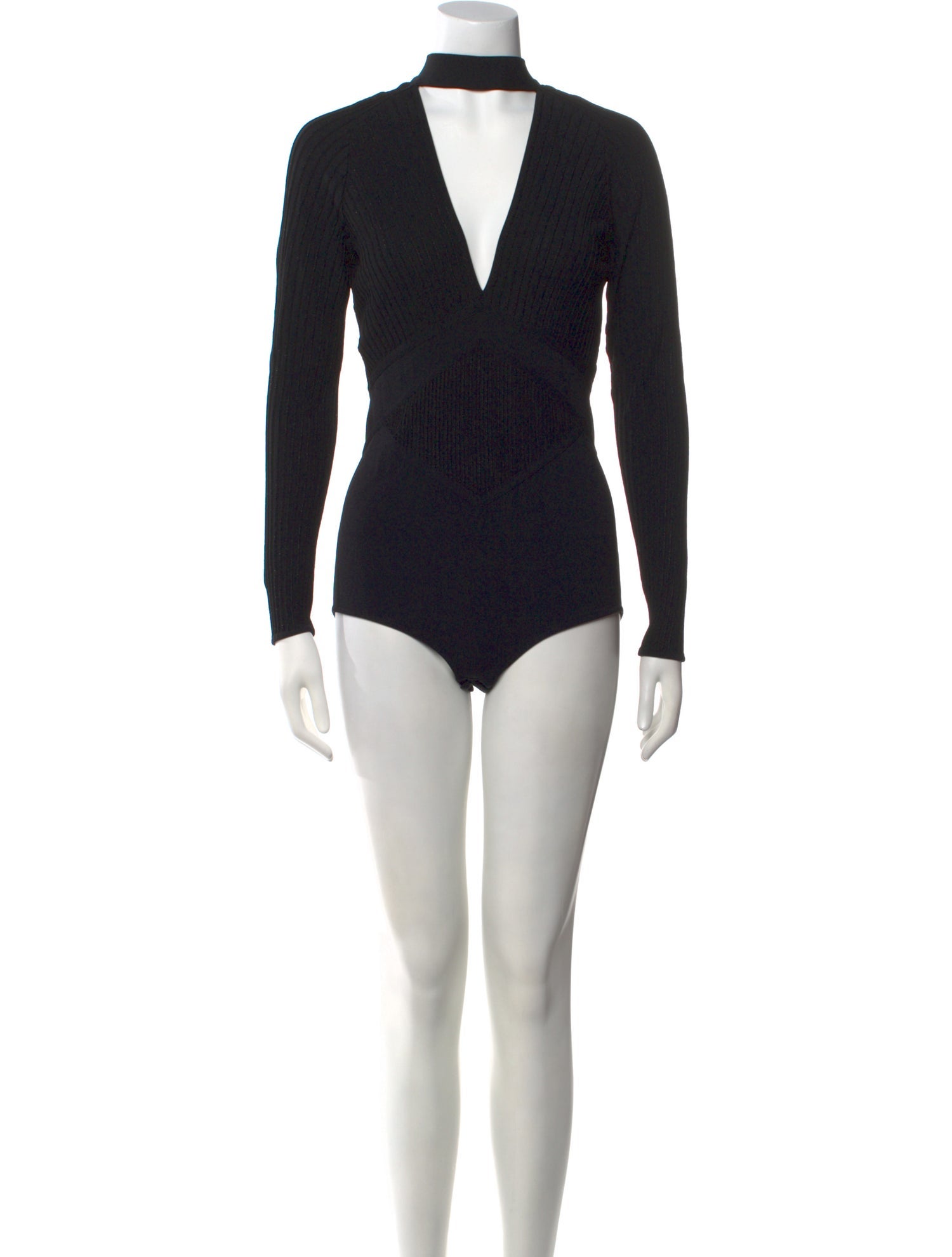 Elie Saab V-Neck Long Sleeve Bodysuit