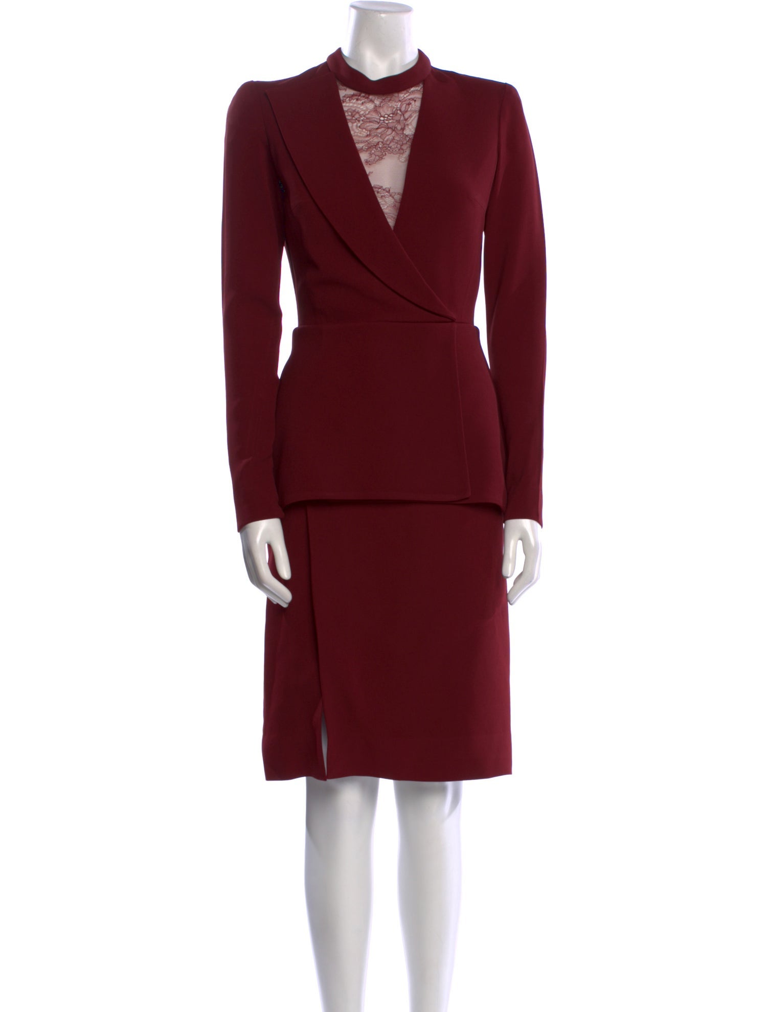 Elie Saab Mock Neck Knee-Length Dress