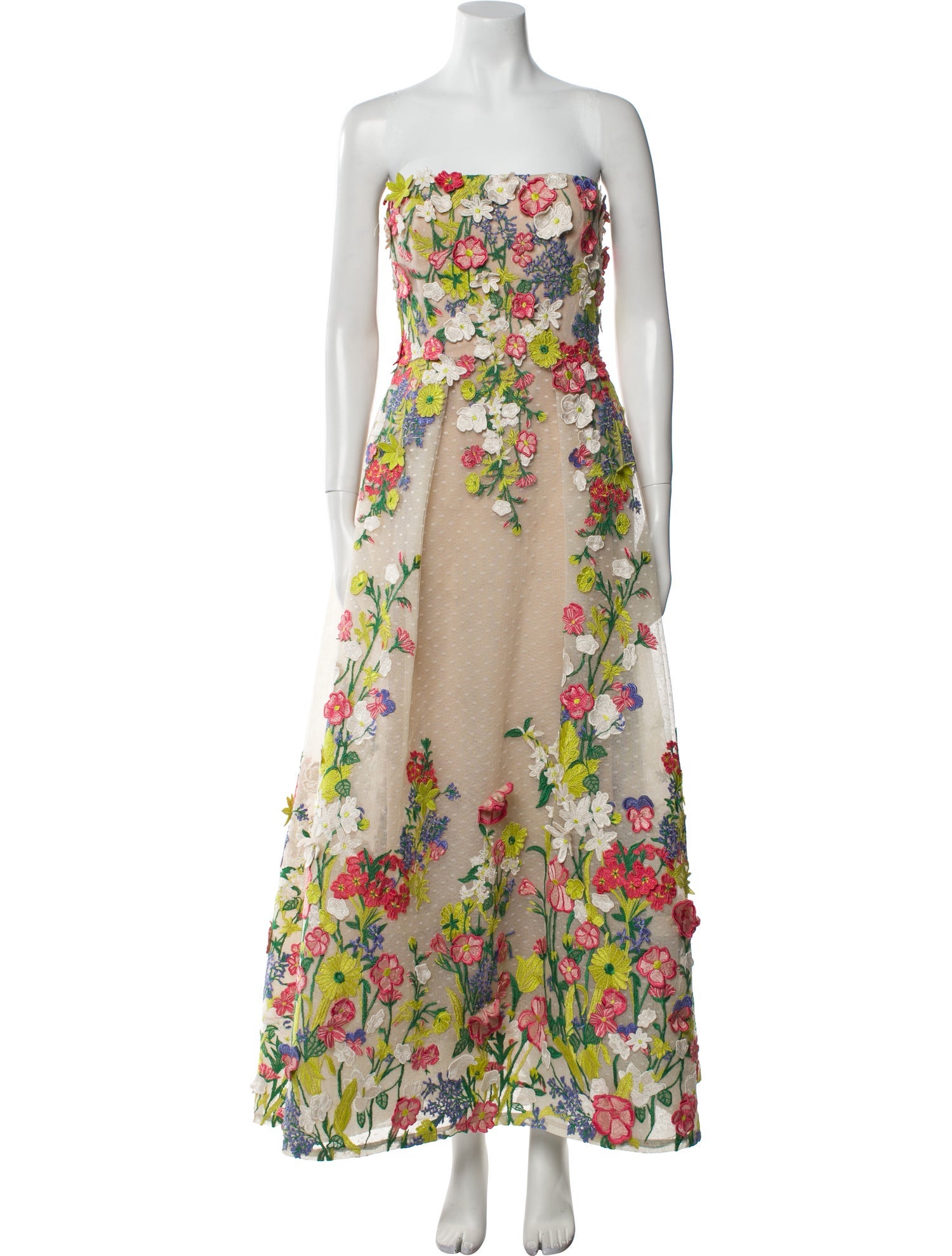 Elie Saab Floral Print Long Dress