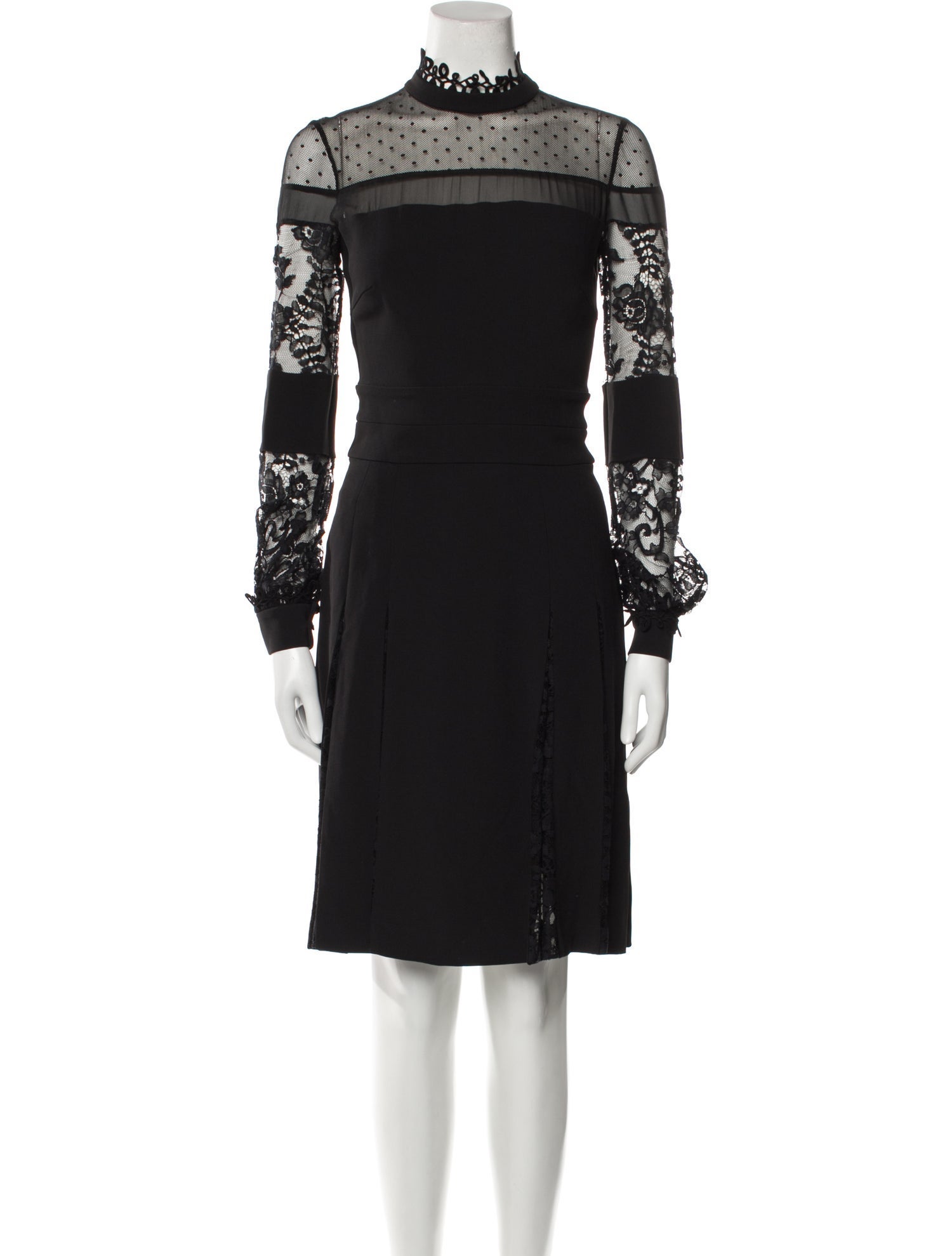 Elie Saab Lace Pattern Knee-Length Dress