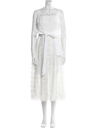 Elie Saab Lace Pattern Midi Length Dress