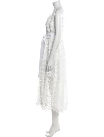 Elie Saab Lace Pattern Midi Length Dress