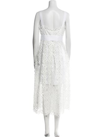 Elie Saab Lace Pattern Midi Length Dress