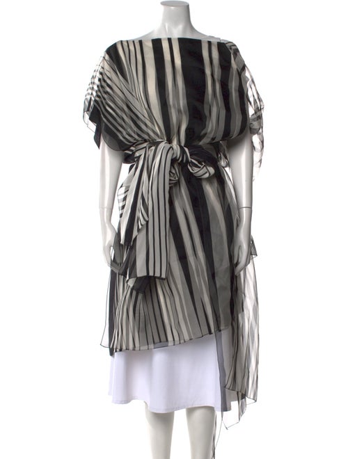 Elie Saab Striped Bateau Neckline Tunic