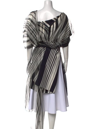 Elie Saab Striped Bateau Neckline Tunic