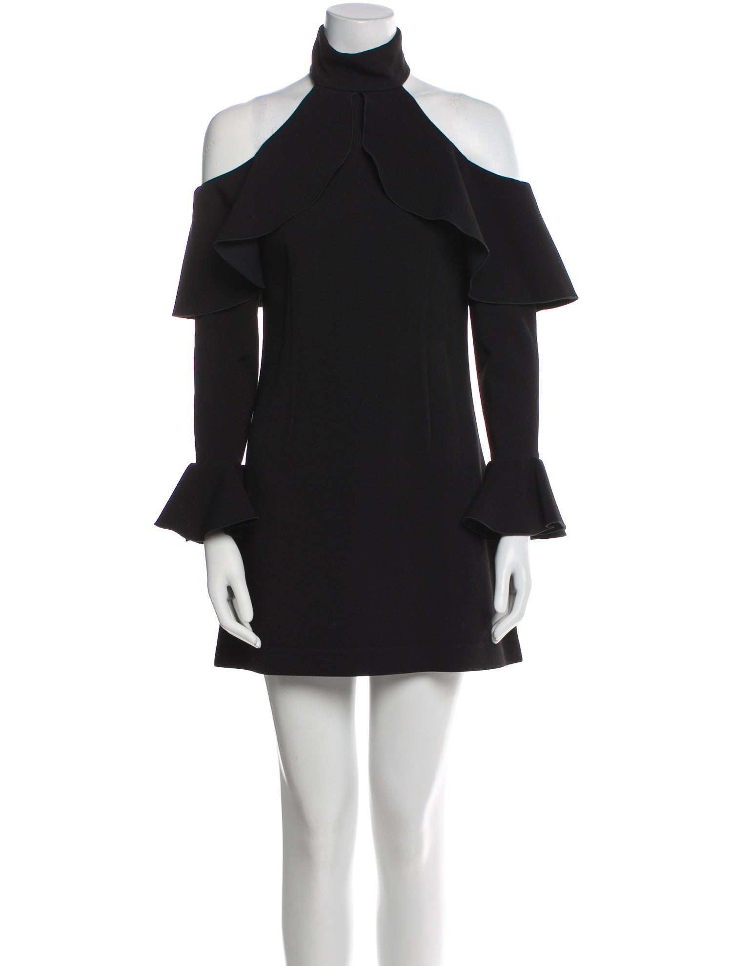 Elie Saab Mock Neck Mini Dress