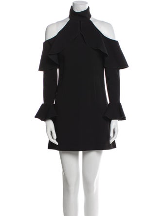 Elie Saab Mock Neck Mini Dress