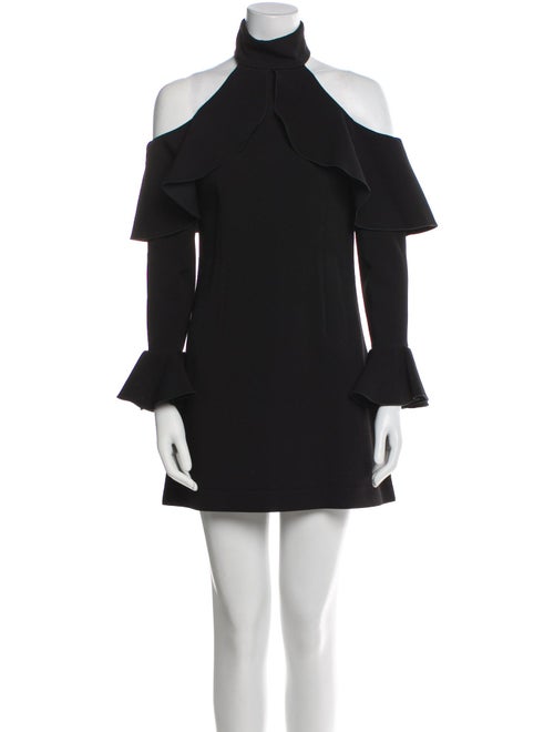 Elie Saab Mock Neck Mini Dress