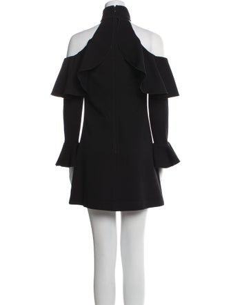 Elie Saab Mock Neck Mini Dress