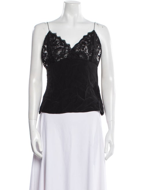 Elie Saab Lace Pattern V-Neck Top