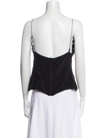 Elie Saab Lace Pattern V-Neck Top