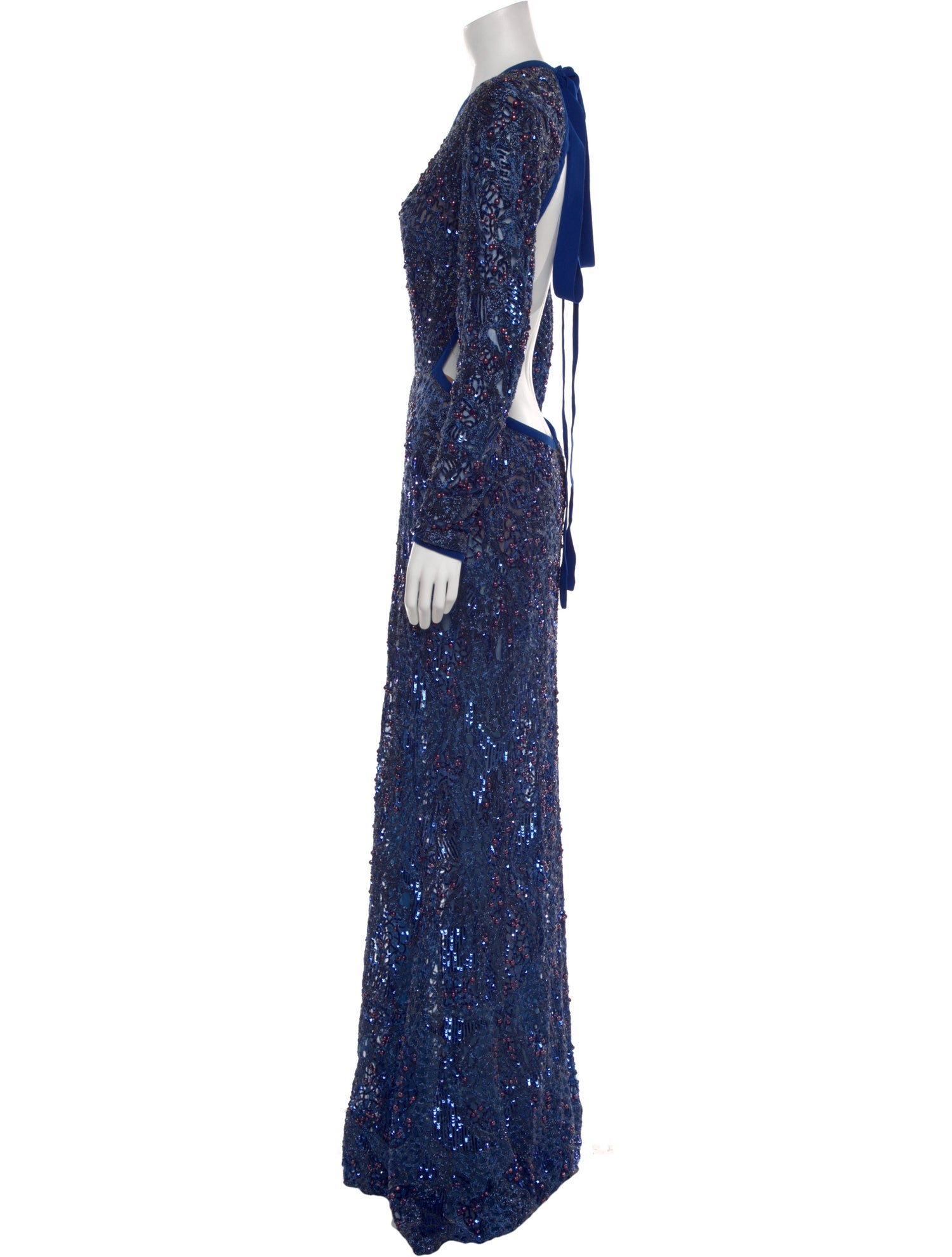 Elie Saab Crew Neck Long Dress