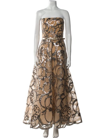 Elie Saab Printed Long Dress