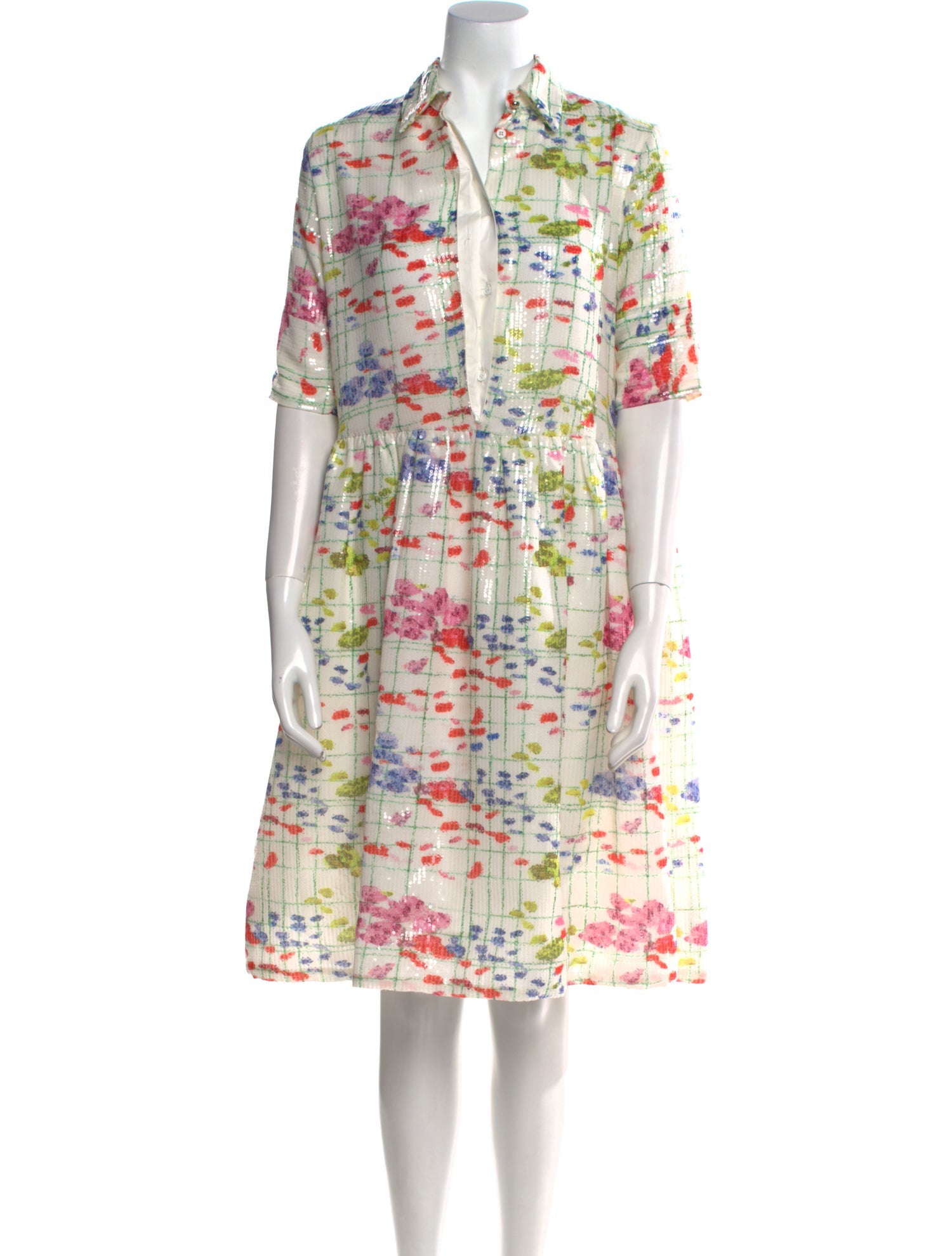 Elie Saab Floral Print Midi Length Dress