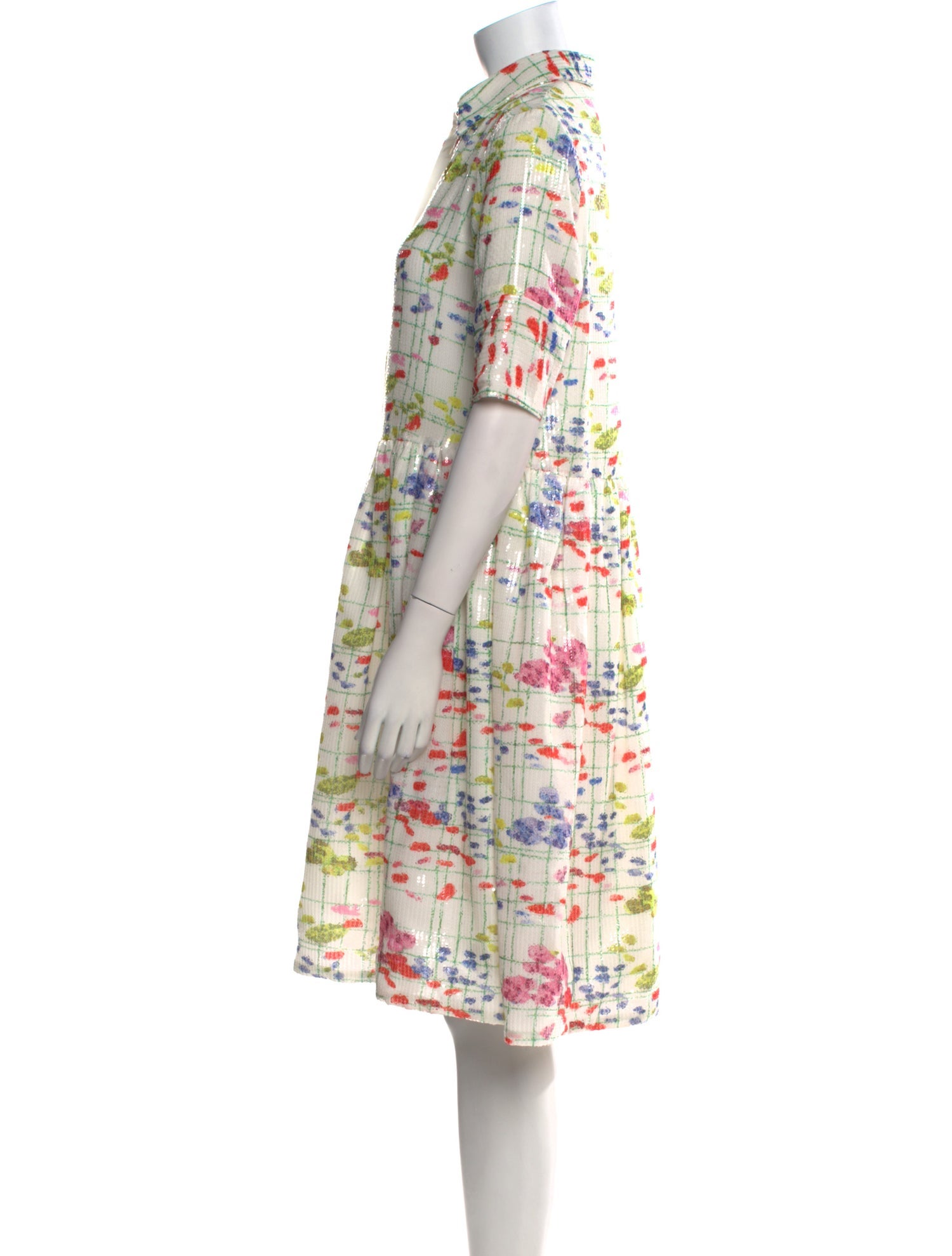 Elie Saab Floral Print Midi Length Dress