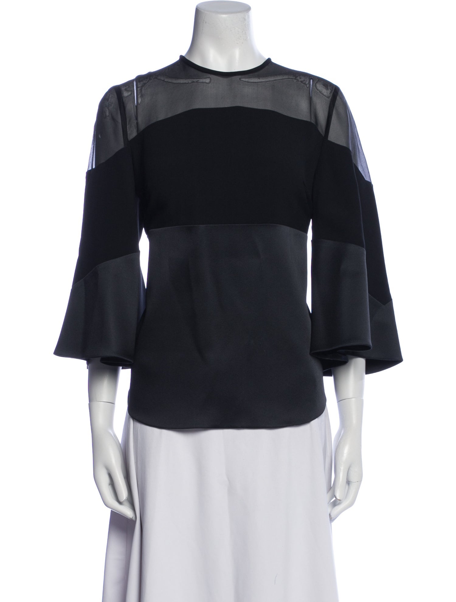 Elie Saab Crew Neck Three-Quarter Sleeve Blouse