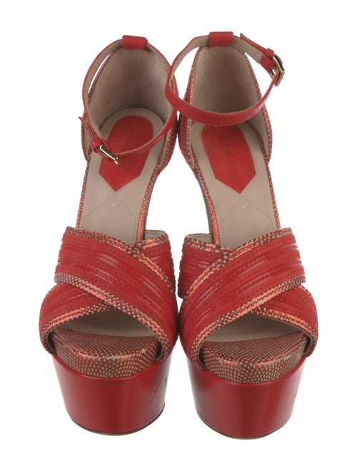 Elie Saab Leather Sandals