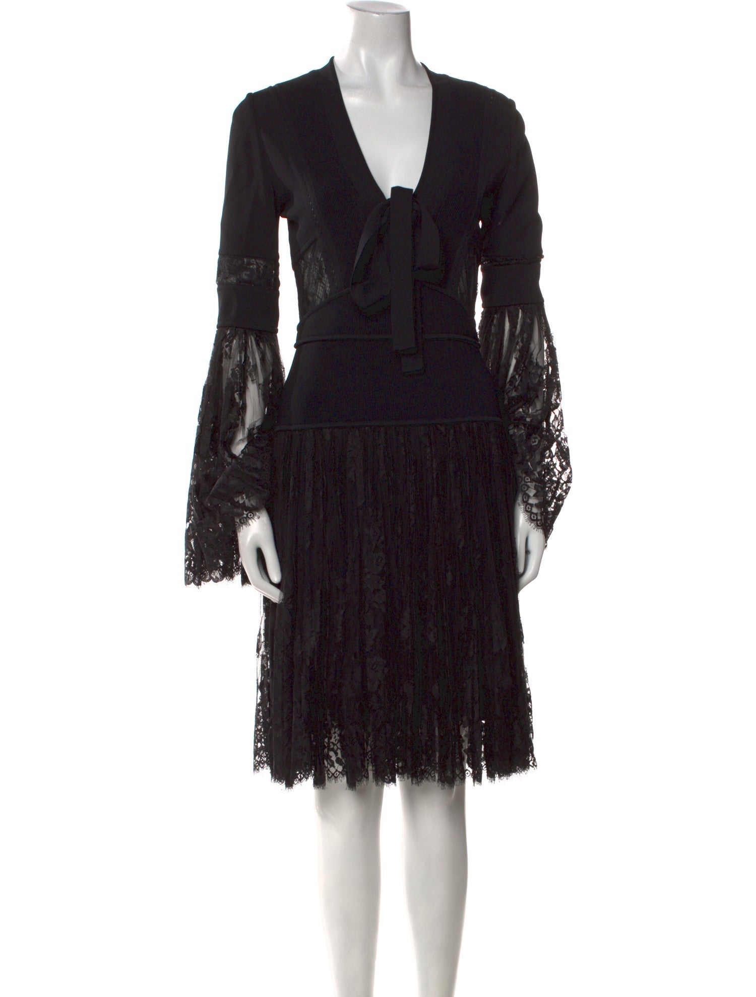 Elie Saab V-Neck Knee-Length Dress