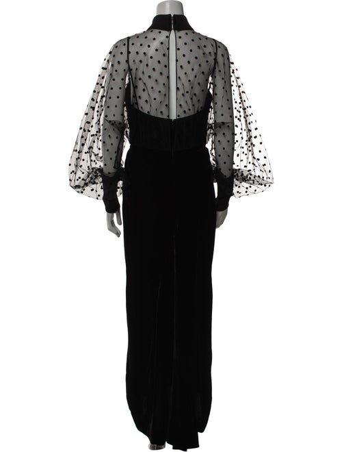 Elie Saab Mock Neck Long Dress