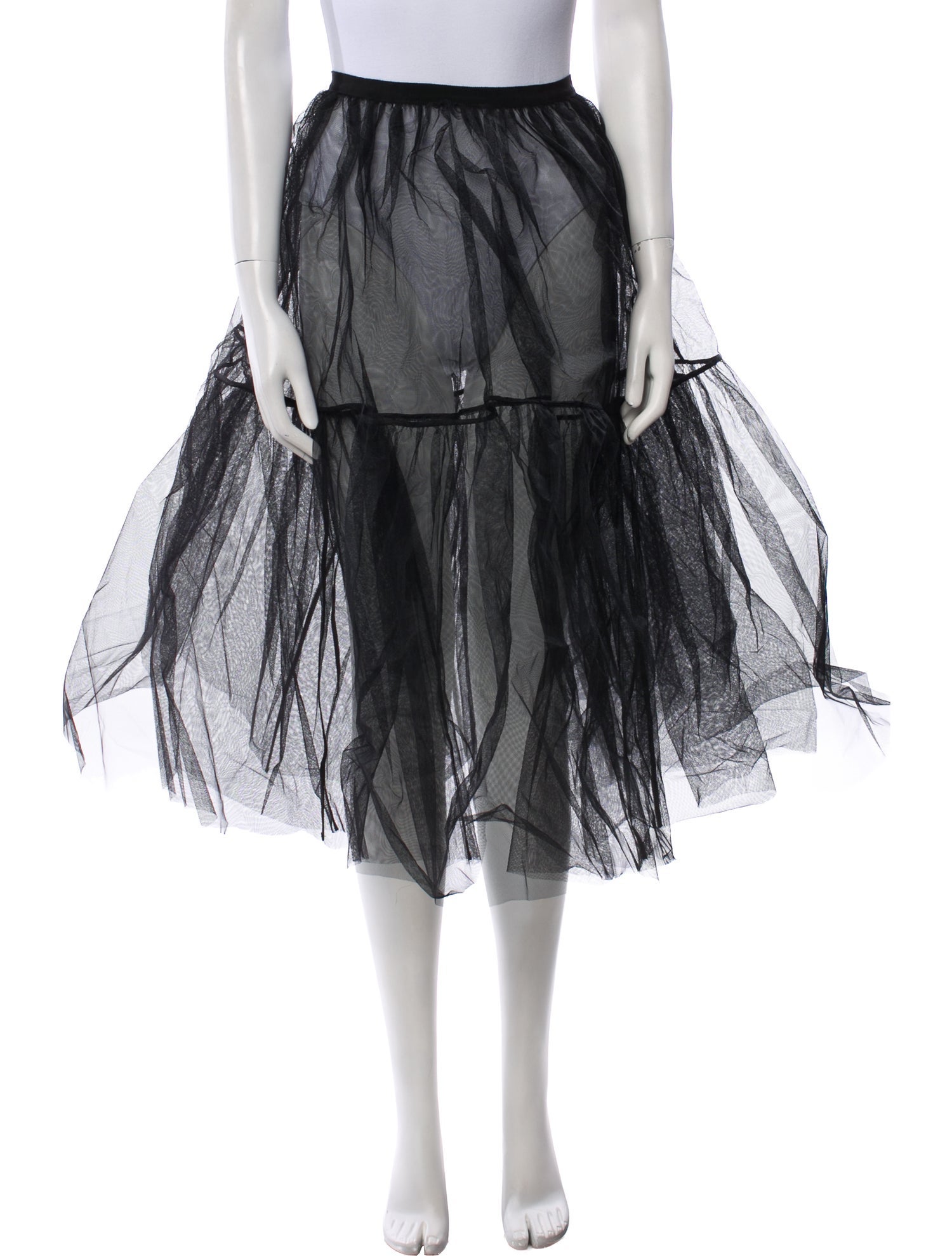 Elie Saab Mesh Midi Length Skirt