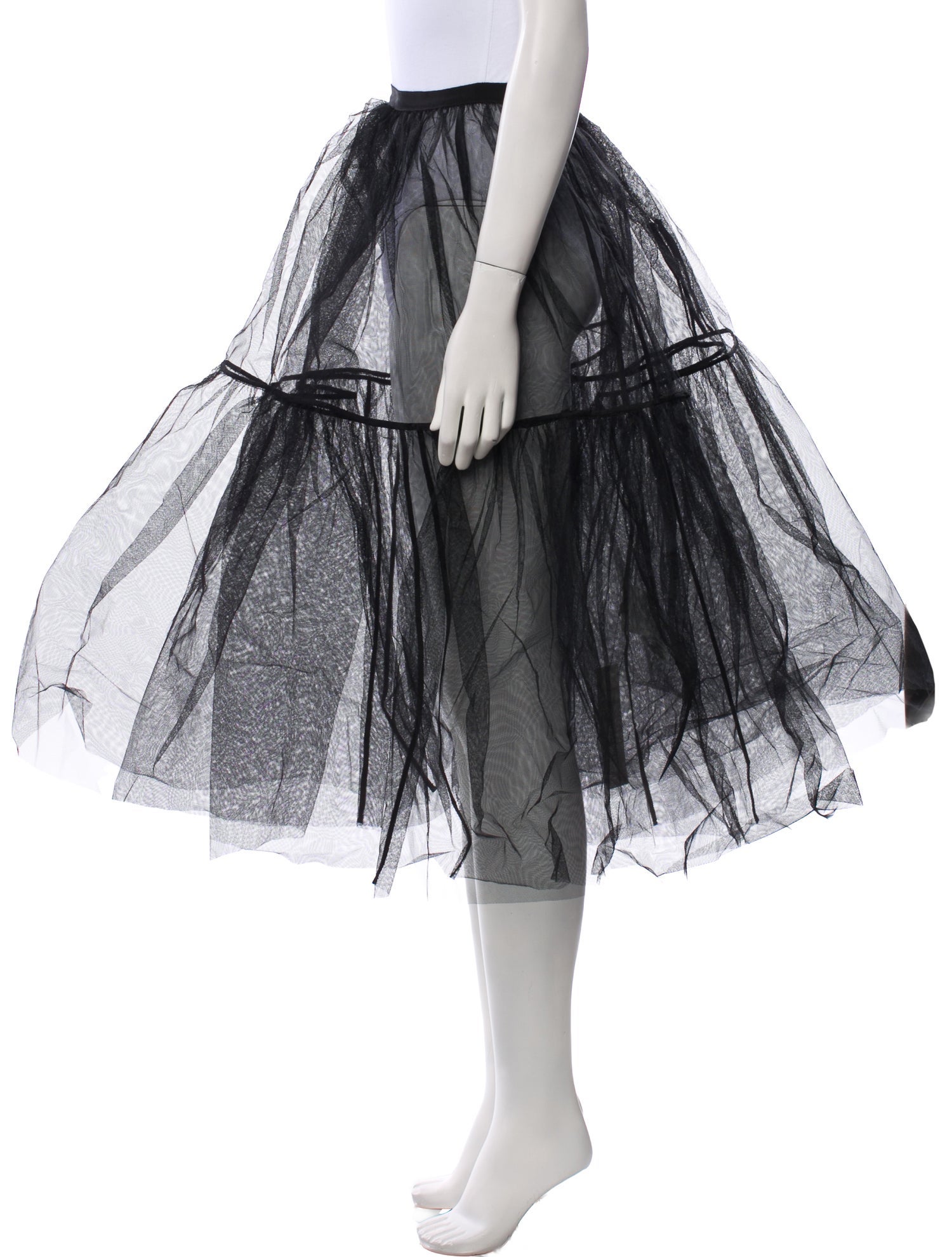 Elie Saab Mesh Midi Length Skirt