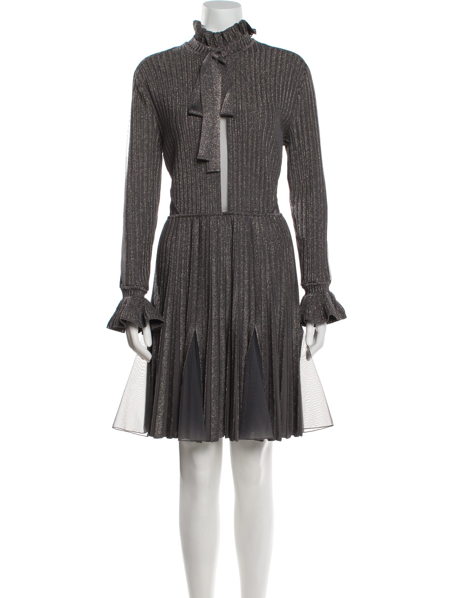 Elie Saab Mock Neck Knee-Length Dress