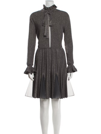 Elie Saab Mock Neck Knee-Length Dress