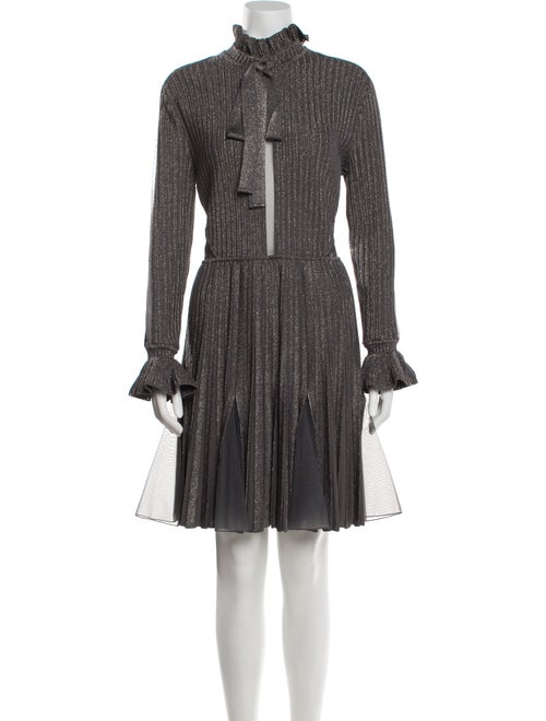 Elie Saab Mock Neck Knee-Length Dress