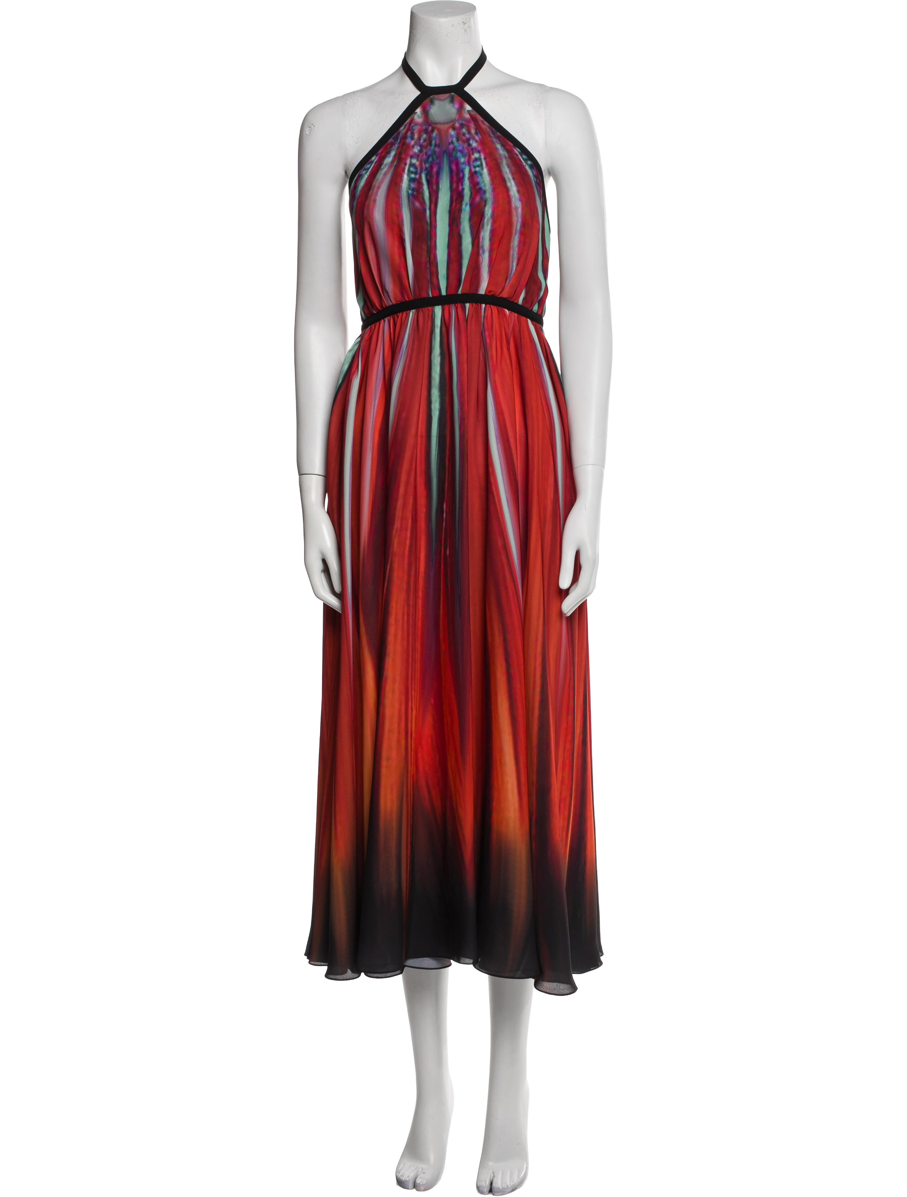 Elie Saab Striped Long Dress