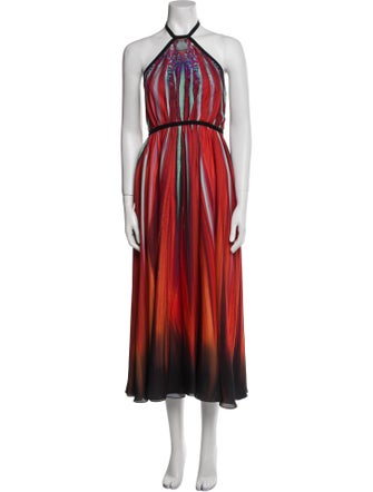 Elie Saab Striped Long Dress