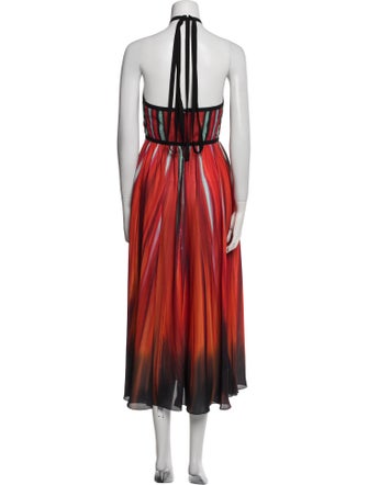 Elie Saab Striped Long Dress