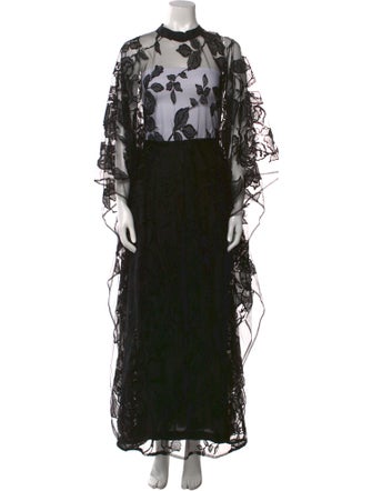 Elie Saab Floral Print Long Dress