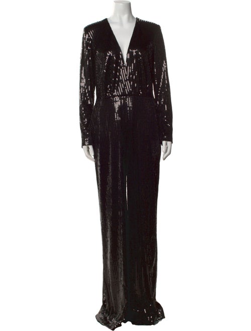 Elie Saab Plunge Neckline Jumpsuit